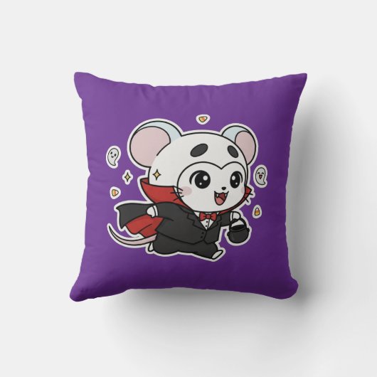 Cute lovely little mouse ready for Halloween  クッション (裏面)