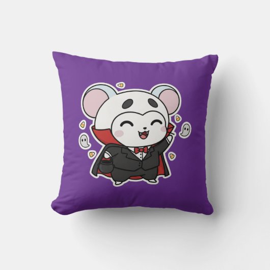 Cute lovely little mouse ready for Halloween クッション (正面)