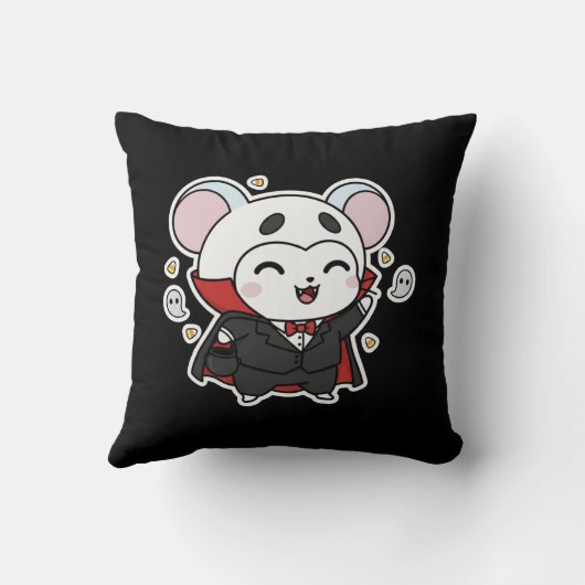 Cute lovely little mouse ready for Halloween  クッション (裏面)