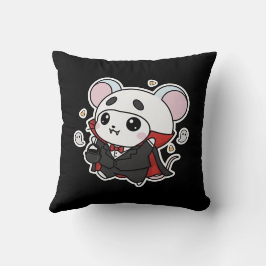 Cute lovely little mouse ready for Halloween  クッション (裏面)