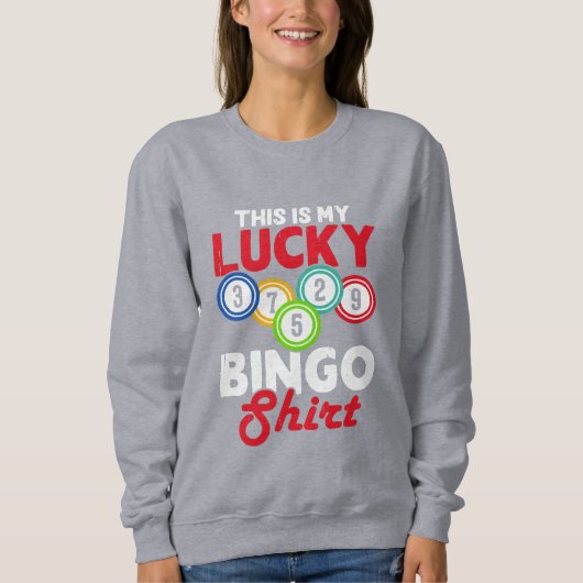 Cute lucky Bingo word art  スウェットシャツ (正面)
