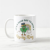 Cute Lucky Clover Retro Rainbow – St. Paddy’s Day コーヒーマグカップ (左)