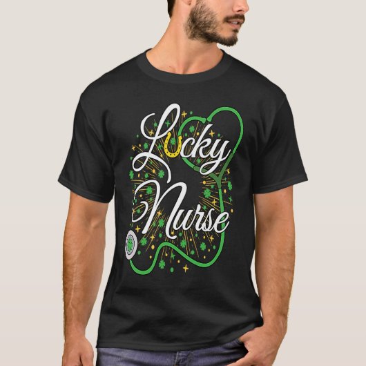 Cute Lucky Nurse St Patricks Day Shamrock Irish Nu Tシャツ (正面)