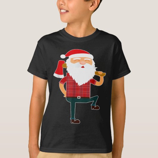 Cute Lumberjack Santa Funny Ugly Christmas Axe Hat Tシャツ (正面)