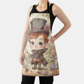 Cute Mad Hatter Whimsical Wonderland Woodland Art エプロン (インサイチュ)