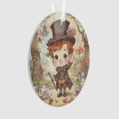 Cute Mad Hatter Whimsical Wonderland Woodland Art オーナメント (正面)