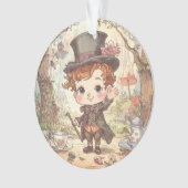 Cute Mad Hatter Whimsical Wonderland Woodland Art オーナメント (正面)