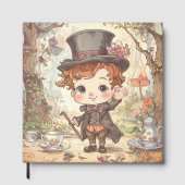 Cute Mad Hatter Whimsical Wonderland Woodland Art ゲストブック (正面)