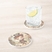 Cute Mad Hatter Whimsical Wonderland Woodland Art コースター (側面)