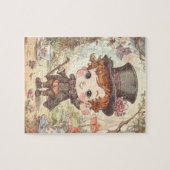 Cute Mad Hatter Whimsical Wonderland Woodland Art ジグソーパズル (横)