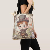 Cute Mad Hatter Whimsical Wonderland Woodland Art トートバッグ (クローズアップ)