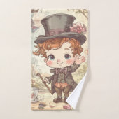 Cute Mad Hatter Whimsical Wonderland Woodland Art バスタオルセット (ハンドタオル)
