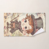 Cute Mad Hatter Whimsical Wonderland Woodland Art バスタオルセット (ハンドタオル)