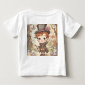 Cute Mad Hatter Whimsical Wonderland Woodland Art ベビーTシャツ (裏面)