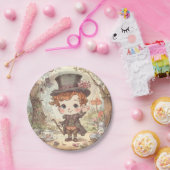 Cute Mad Hatter Whimsical Wonderland Woodland Art ペーパープレート (パーティー)