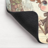 Cute Mad Hatter Whimsical Wonderland Woodland Art マウスパッド (コーナー)