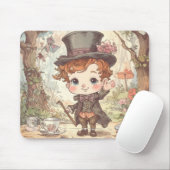 Cute Mad Hatter Whimsical Wonderland Woodland Art マウスパッド (マウス)