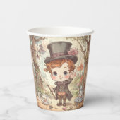 Cute Mad Hatter Whimsical Wonderland Woodland Art 紙コップ (裏面)
