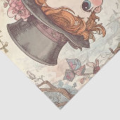 Cute Mad Hatter Whimsical Wonderland Woodland Art 薄葉紙 (詳細)