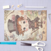 Cute Mad Hatter Whimsical Wonderland Woodland Art 薄葉紙 (クラフト)
