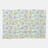 Cute Magic Books Green キッチンタオル (横)