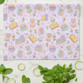 Cute Magic Books Purple Kitchen Towels キッチンタオル (折り畳み)