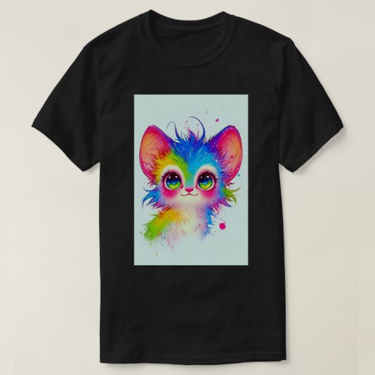 Cute Magic Rave Cat Japanese Anime Art 01 Tシャツ (デザイン正面)