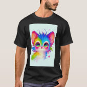 Cute Magic Rave Cat Japanese Anime Art 01 Tシャツ (正面)
