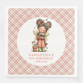 Cute Magical Blush Fairy 6th Birthday Party Napkin (正面)