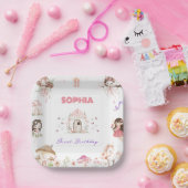 Cute Magical Fairy 1st Birthday Paper Plates ペーパープレート (パーティー)
