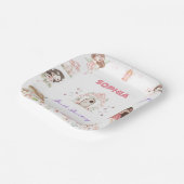 Cute Magical Fairy 1st Birthday Paper Plates ペーパープレート (傾斜あり)