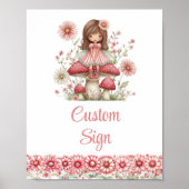 Cute Magical Fairy Blush Pink 3rd Birthday Custom  ポスター (正面)