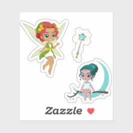 Cute Magical Fairy Girl Fantasy Vinyl Sticker Set シール