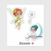 Cute Magical Fairy Girl Fantasy Vinyl Sticker Set シール (シート)