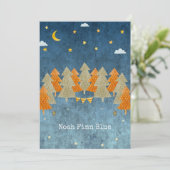 Cute Magical Forest Trees And Stars Card 招待状 (スタンド正面)