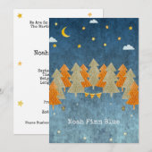Cute Magical Forest Trees And Stars Card 招待状 (正面/裏面)
