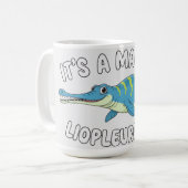 Cute Magical Liopleurodon Fantasy Prehistoric Ocea コーヒーマグカップ (正面左)