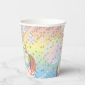 Cute Magical Rainbow Unicorn Girl Birthday Party 紙コップ (右)