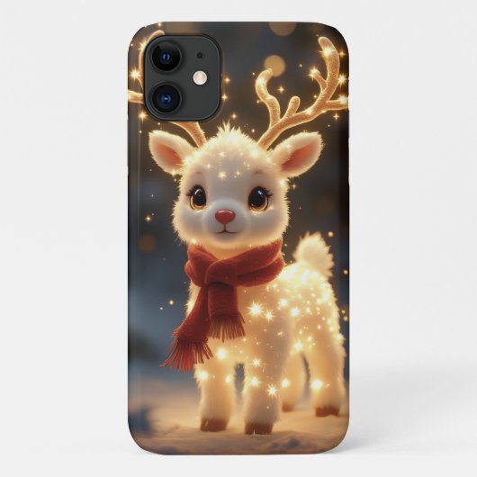 Cute Magical Reindeer with Sparkling Lights Case-Mate iPhoneケース (裏面)