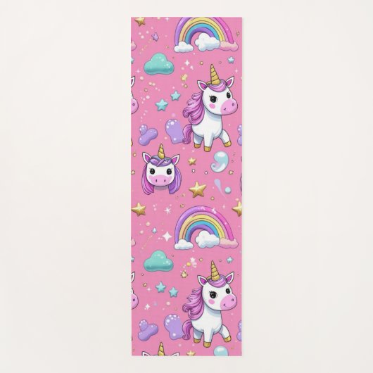 Cute magical unicorn pattern rainbow for her ヨガマット (正面)