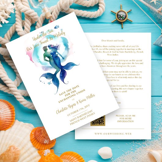 Cute Magical Wedding Mermaid & Triton Romantic セーブザデート
