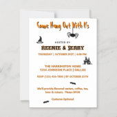 Cute Magnet Invite Black & Orange Halloween Party マグネット招待状 (正面)