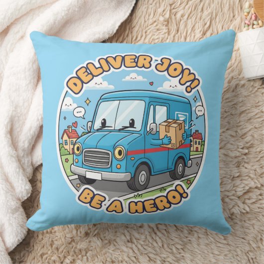 Cute Mail Truck Deliver Joy クッション (ブランケット)