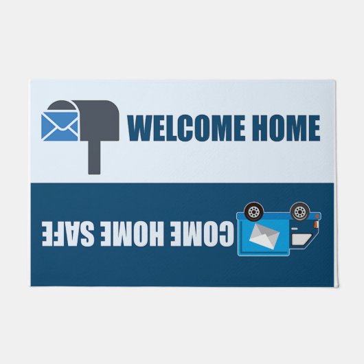 Cute Mailman Doormat, Post Office Decor ドアマット (正面)