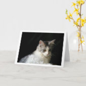 Cute Maine Coonキッテンのノートカード カード (黄色い花)