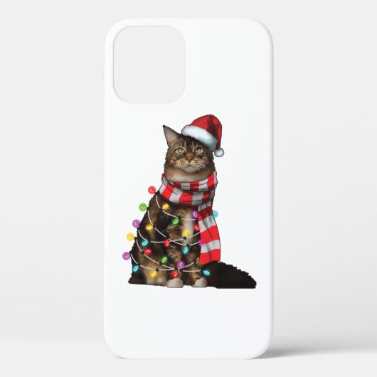 Cute Maine Coon Cat Funny Xmas Holiday Gift Case-Mate iPhoneケース (裏面)