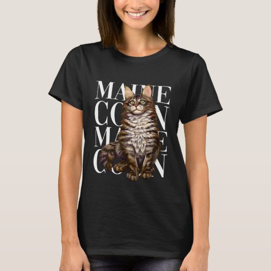 Cute Maine Coon Cat Tシャツ (正面)
