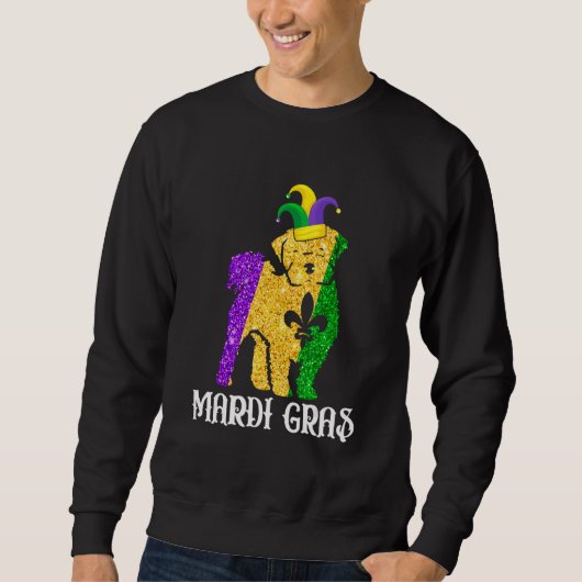 Cute Maltese Dog Lover Mardi Gras Party Jester Mas スウェットシャツ (正面)