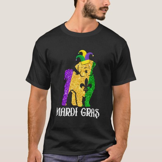 Cute Maltese Dog Lover Mardi Gras Party Jester Mas Tシャツ (正面)