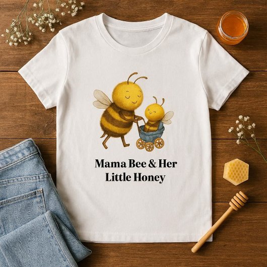 Cute Mama Bee & Her Little Honey Mother's Day  トライブレンドＴシャツ